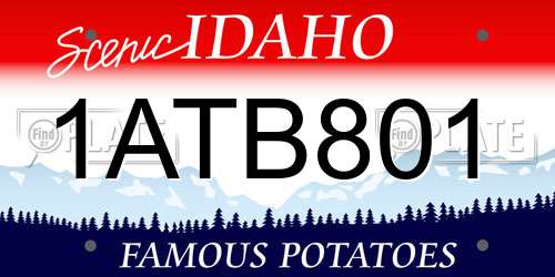 1ATB801 Idaho License Plate
