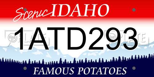 1ATD293 Idaho License Plate