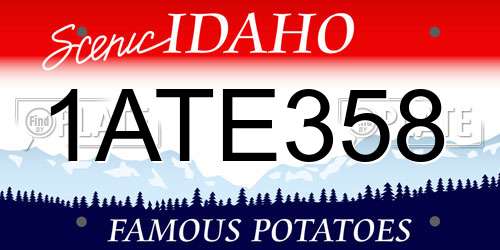 1ATE358 Idaho License Plate