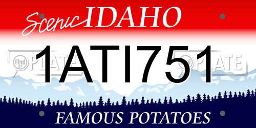 1ATI751 Idaho License Plate