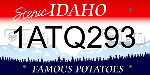 1ATQ293 Idaho License Plate