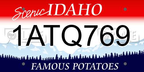 1ATQ769 Idaho License Plate