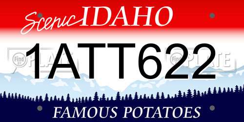 1ATT622 Idaho License Plate