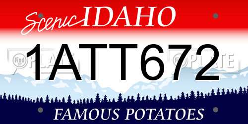 1ATT672 Idaho License Plate