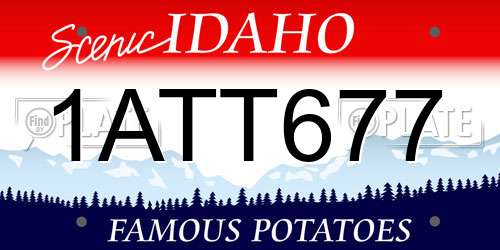 1ATT677 Idaho License Plate