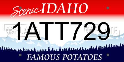 1ATT729 Idaho License Plate