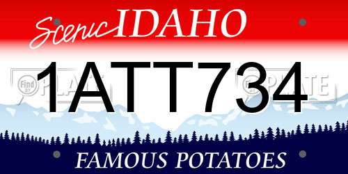1ATT734 Idaho License Plate
