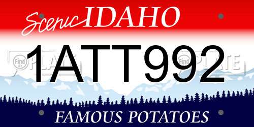 1ATT992 Idaho License Plate