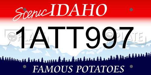 1ATT997 Idaho License Plate