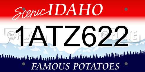 1ATZ622 Idaho License Plate