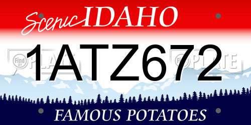 1ATZ672 Idaho License Plate