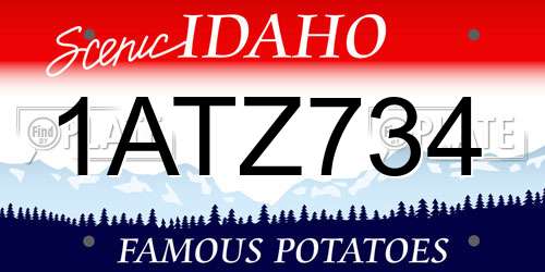 1ATZ734 Idaho License Plate