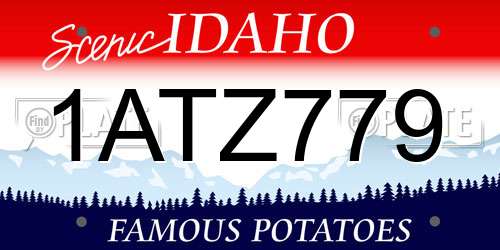 1ATZ779 Idaho License Plate