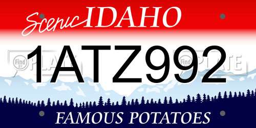 1ATZ992 Idaho License Plate