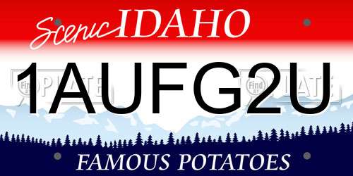 1AUFG2U Idaho License Plate