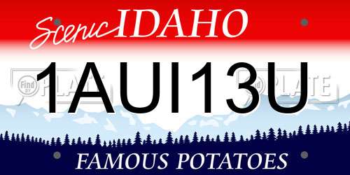 1AUI13U Idaho License Plate