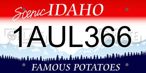 1AUL366 Idaho License Plate