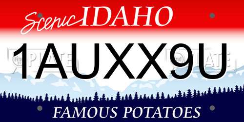 1AUXX9U Idaho License Plate
