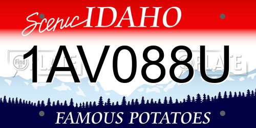 1AV088U Idaho License Plate