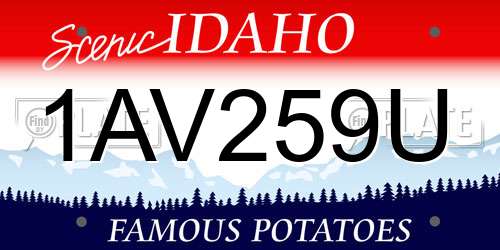1AV259U Idaho License Plate