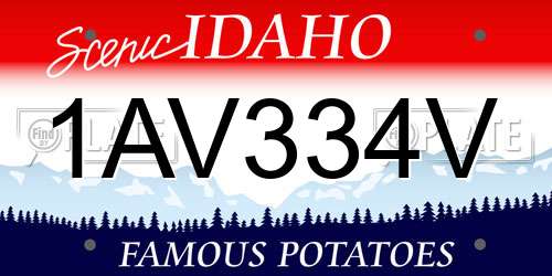 1AV334V Idaho License Plate
