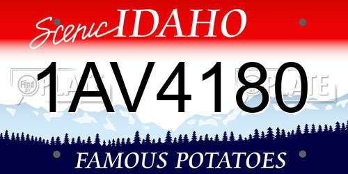 1AV4180 Idaho License Plate