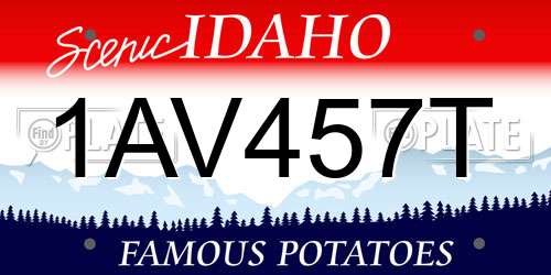 1AV457T Idaho License Plate