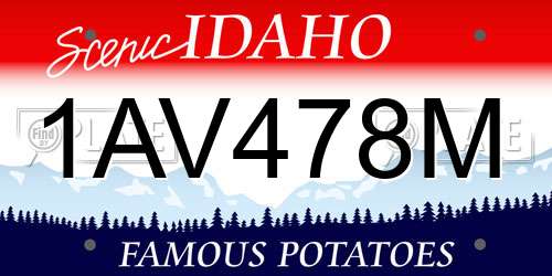 1AV478M Idaho License Plate