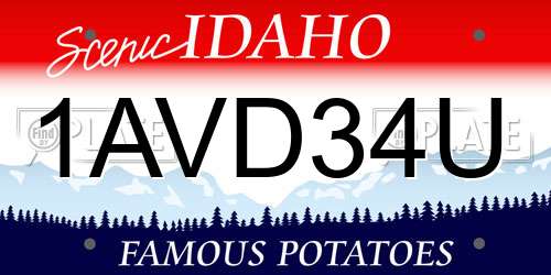 1AVD34U Idaho License Plate