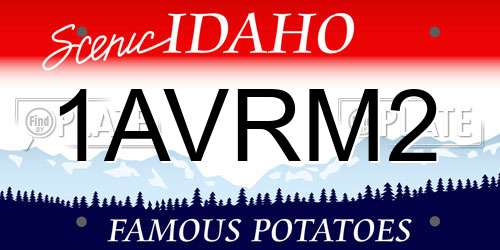 1AVRM2 Idaho License Plate