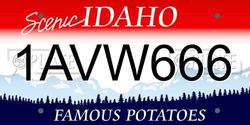 1AVW666 Idaho License Plate