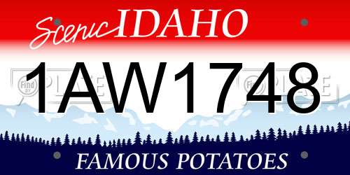 1AW1748 Idaho License Plate