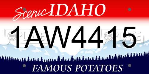 1AW4415 Idaho License Plate