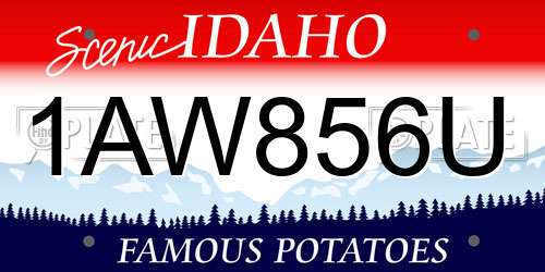 1AW856U Idaho License Plate