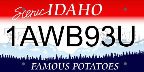 1AWB93U Idaho License Plate