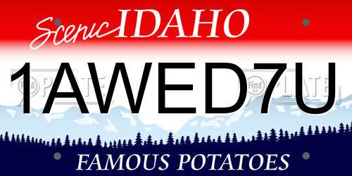 1AWED7U Idaho License Plate