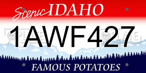 1AWF427 Idaho License Plate
