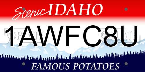 1AWFC8U Idaho License Plate
