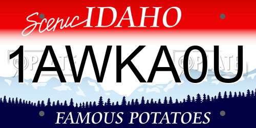 1AWKA0U Idaho License Plate