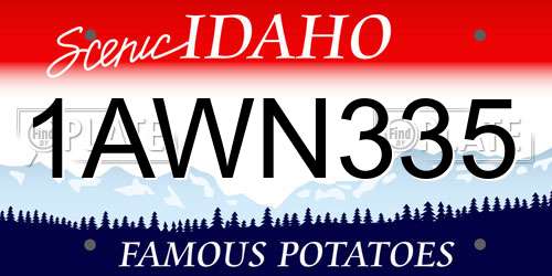 1AWN335 Idaho License Plate