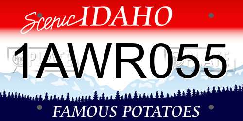 1AWR055 Idaho License Plate