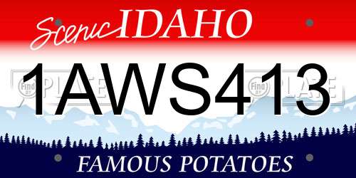 1AWS413 Idaho License Plate