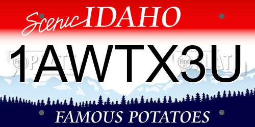 1AWTX3U Idaho License Plate