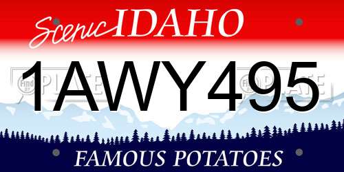 1AWY495 Idaho License Plate