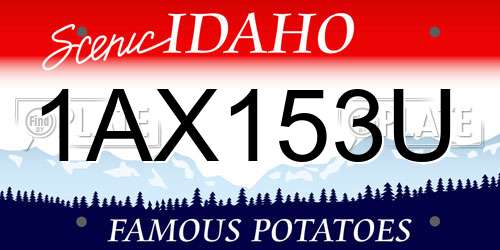 1AX153U Idaho License Plate