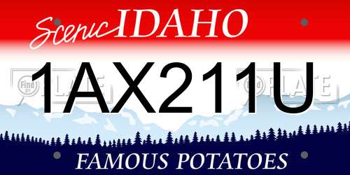 1AX211U Idaho License Plate
