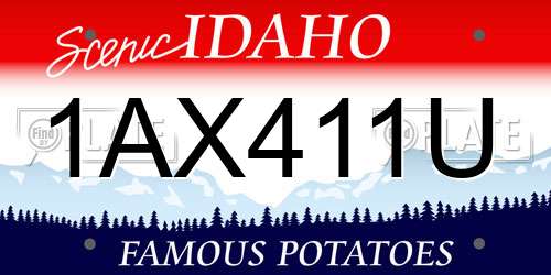 1AX411U Idaho License Plate