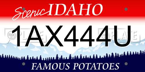 1AX444U Idaho License Plate