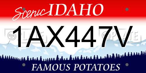 1AX447V Idaho License Plate