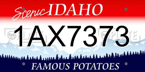 1AX7373 Idaho License Plate